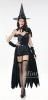 <img class='new_mark_img1' src='//img.shop-pro.jp/img/new/icons17.gif' style='border:none;display:inline;margin:0px;padding:0px;width:auto;' />ハロウィンにも最適♪ブラック黒魔女ミニスカートビスチェワンピース帽子ケープ豪華5点セット