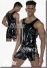 <img class='new_mark_img1' src='//img.shop-pro.jp/img/new/icons10.gif' style='border:none;display:inline;margin:0px;padding:0px;width:auto;' />PVCエロテカブラック黒☆レースアップのサイドがクールな艶々キャットスーツ9099M〜L