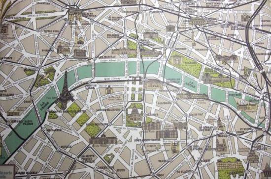 パリの古地図　包装紙M2枚