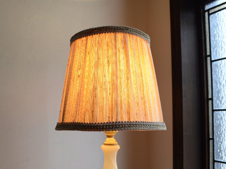 プリーツシェード マーブル テーブルランプ（H35cm）｜アンティーク照明・ランプ｜CHELSEA antique＆decoration（チェルシー）