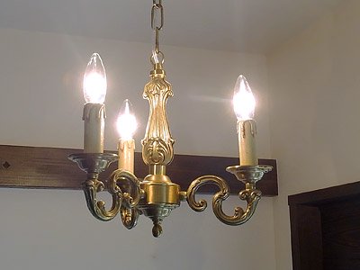 ヴィンテージ 真鍮3灯シャンデリア｜アンティーク照明・ランプ｜CHELSEA antique＆decoration（チェルシー）
