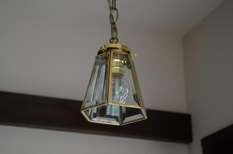 6面クリアガラス 真鍮ペンダントランプ｜アンティーク照明・ランプ｜CHELSEA antique＆decoration（チェルシー）