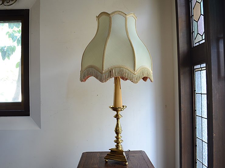フリンジ付シェード 真鍮フロアランプ｜アンティーク照明・ランプ｜CHELSEA antique＆decoration（チェルシー）