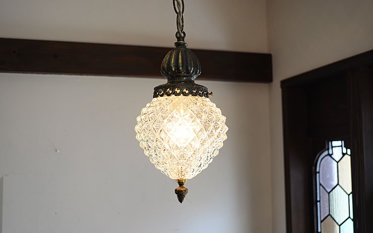 パイナップルカットガラス ペンダントランプ｜アンティーク照明・ランプ｜CHELSEA antique＆decoration（チェルシー）
