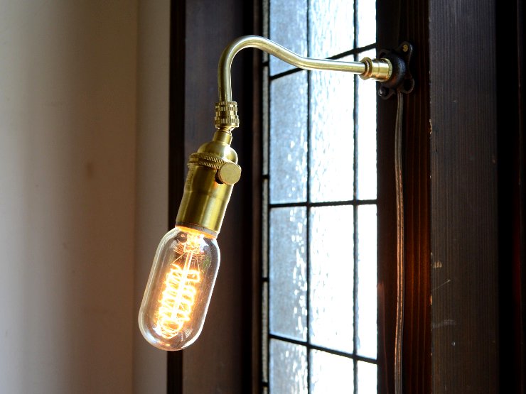 スイッチ付ソケット真鍮 アームウォールランプ C｜アンティーク照明・ランプ｜CHELSEA antique＆decoration（チェルシー）