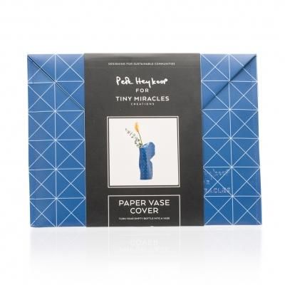 Tiny Miracles （タイニーミラクルズ） Paper Vase Cover Grid Blue