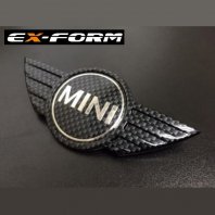 BMW MINI　EX-FORMオリジナル加工　カーボンルックエンブレム　