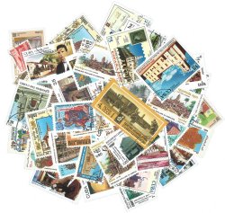 世界の建物/使用済み切手10枚