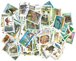 世界の野生動物/使用済み切手10枚