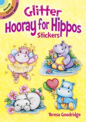 DOVER/ステッカーアクティビティーブック/Glitter Hooray for Hippos 