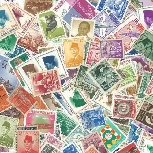 切手アルバム 多国籍使用済み切手 インドネシア インドネシア/使用済み