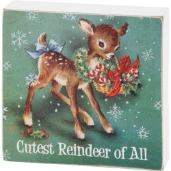 Primitives by Kathy/トナカイブロックサイン/Reindeer Block Sign