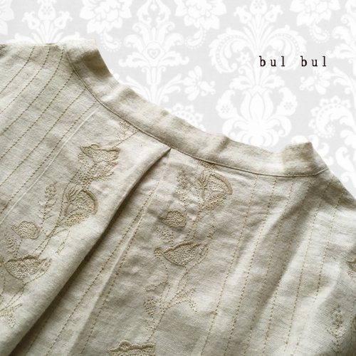  bul bul（バルバル）　コットン 起毛 シャンブレー 総刺繍 ワイド プルオーバー ブラウスの商品写真6