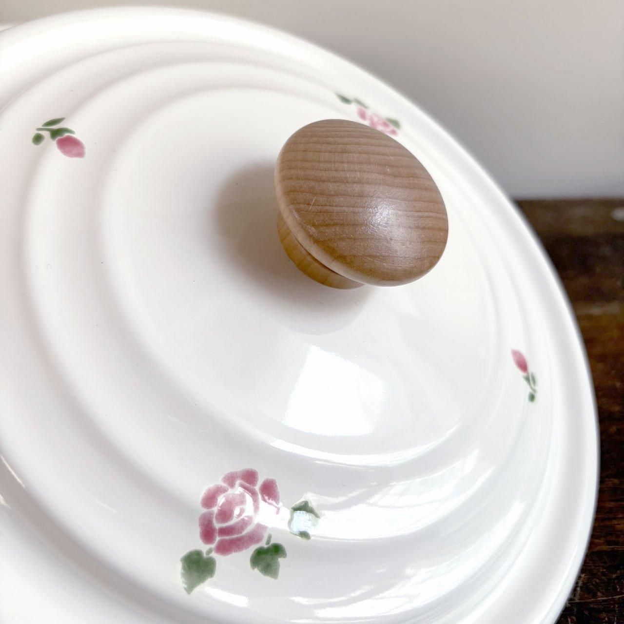 Many（マニー） ポワット・ブランシュ ローズ ホーロー 両手鍋 | 限定