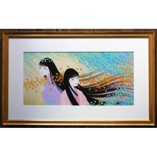 「二人姫　若葉のころ」ジークレー版画 - 鶴田一郎 WEBSHOP