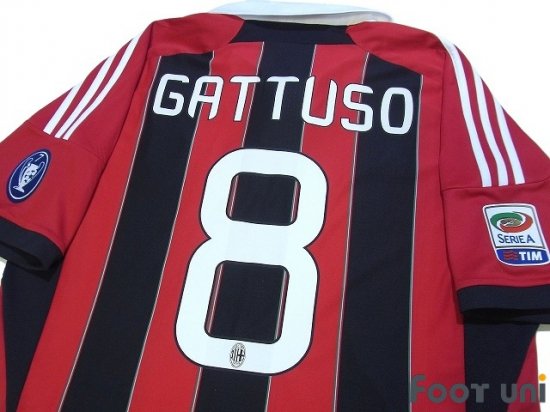 ACミラン(AC Milan)12-13 H ホーム #8 ガットゥーゾ（Gattuso）紙タグ 