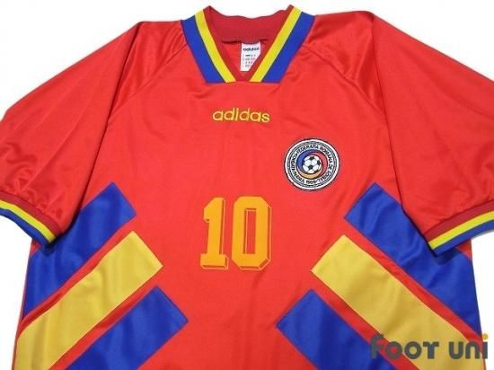 ルーマニア代表 Romania 1994 A アウェイ 10 ハジ Hagi アメリカワールドカップモデル アディダス 半袖 Vintage Soccer Jerseys Football Shirts 買取 全国通販 Usedサッカーユニフォーム専門店 Foot Uni フットユニ 古着 ユーズド ヴィンテージ リサイクル