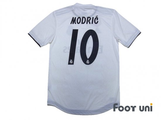 レアルマドリード(Real Madrid)18-19 H ホーム #10 モドリッチ(Modric) 上下セット - USEDサッカーユニフォーム専門店  Footuni フッットユニトパッチ ビックイヤーパッチ アディダス 半袖