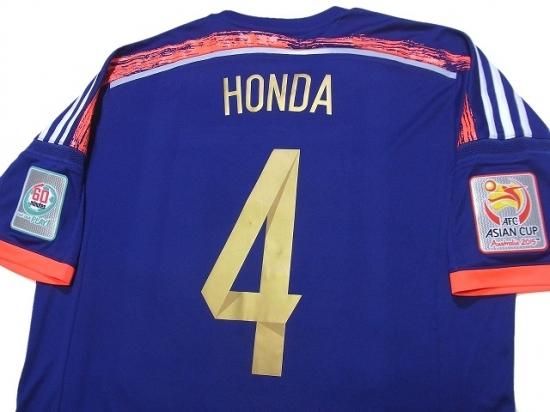 【新品/タグ付き】2015アジア杯仕様 日本代表 ♯4 本田圭佑【Mサイズ】 日本代表(Japan)2015 H ホーム #4 本田圭祐(Honda) - USED