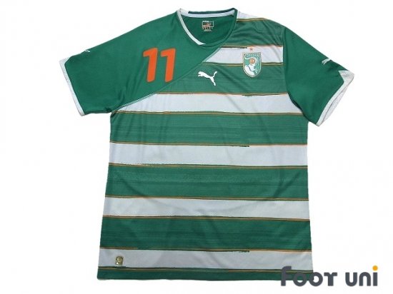 コートジボワール代表(Cote d'Ivoire)10 A アウェイ #11 ドログバ(Drogba) - USEDサッカーユニフォーム専門店  Footuni フッットユニ