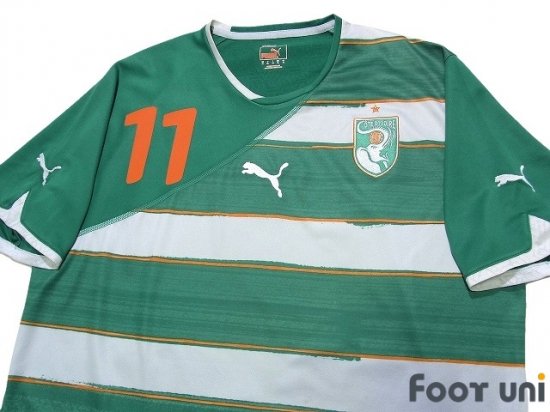 コートジボワール代表(Cote d'Ivoire)10 A アウェイ #11 ドログバ(Drogba) - USEDサッカーユニフォーム専門店  Footuni フッットユニ