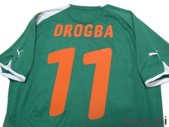 コートジボワール代表(Cote d'Ivoire)10 A アウェイ #11 ドログバ(Drogba) - USEDサッカーユニフォーム専門店  Footuni フッットユニ