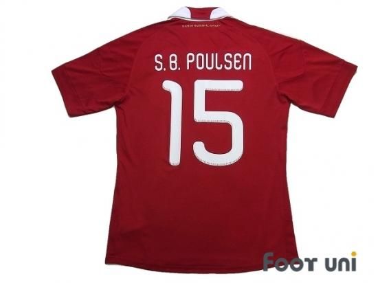 デンマーク代表(Denmark)10 H ホーム #15 シモン ブスク ポウルセン(Simon Busk Poulsen) - USEDサッカー ユニフォーム専門店 Footuni フッットユニ