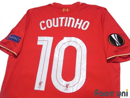 リバプール(Liverpool)15-16 H ホーム #10 コウチーニョ(Coutinho) - USEDサッカーユニフォーム専門店  Footuni フッットユニ