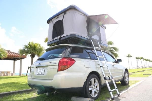 営業所止め】ルーフテント タワー型 はしご付き 防水 車上泊 車上テント 折りたたみ収納可 トップルーフテント 伸縮ラダー - TOOLS  ISLAND -ツールズアイランド-