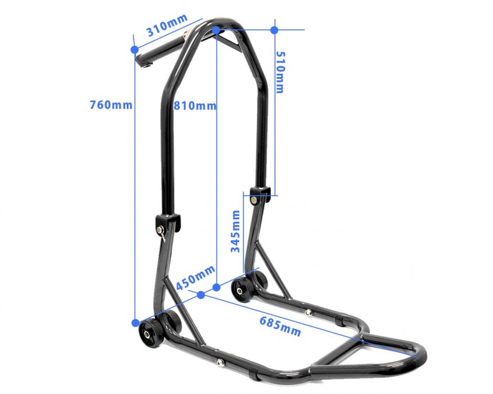 バイクスタンド メンテナンススタンド フロント＆リア V型タイプ 黒 お得な2台セット - TOOLS ISLAND -ツールズアイランド-