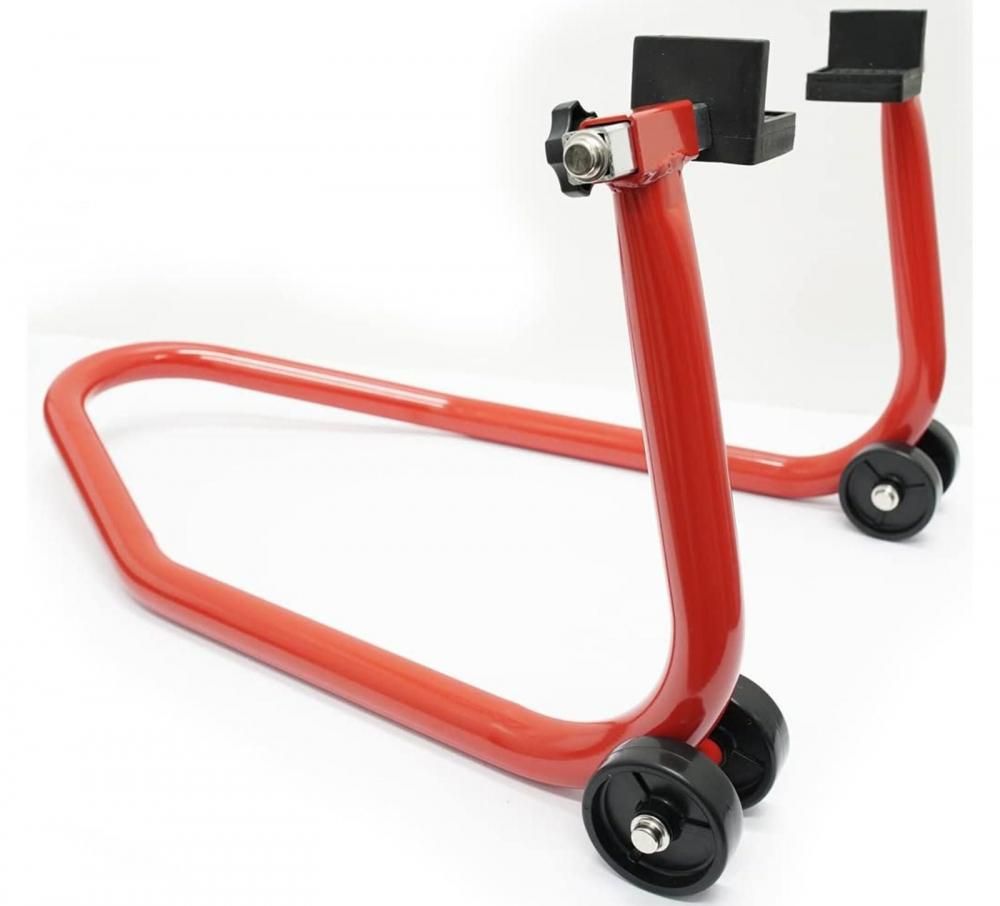 【予約販売 11月6日入荷予定】【送料無料】 リアメンテナンススタンド 後輪専用 プロ仕様 バイクスタンド Φ35の極太パイプ(厚さ2mm) 組立て不要 一体型 赤