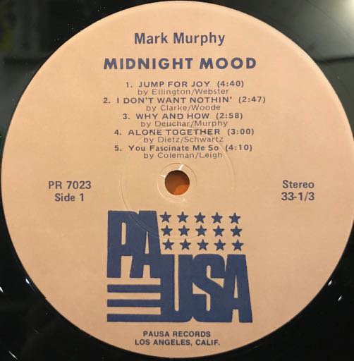 美品 Mark murphy ラー LP レコード - 洋楽