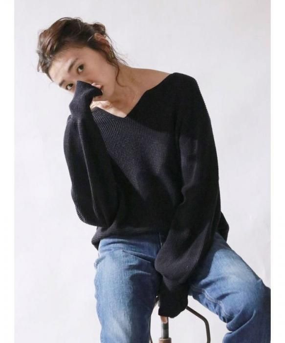 Ungrid アングリッド Ca シルクノイルワッフルデザインニット Ungrid アングリッド Ca シルクノイルワッフルデザインニット