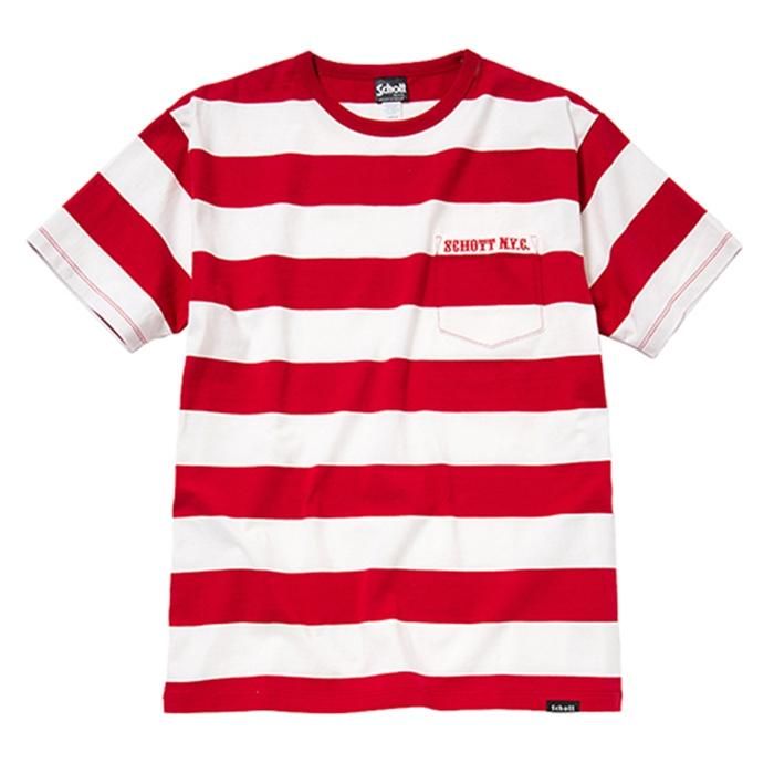 SCHOTT 【ショット】 WIDE BORDER POCKET -T（ワイドボーダー