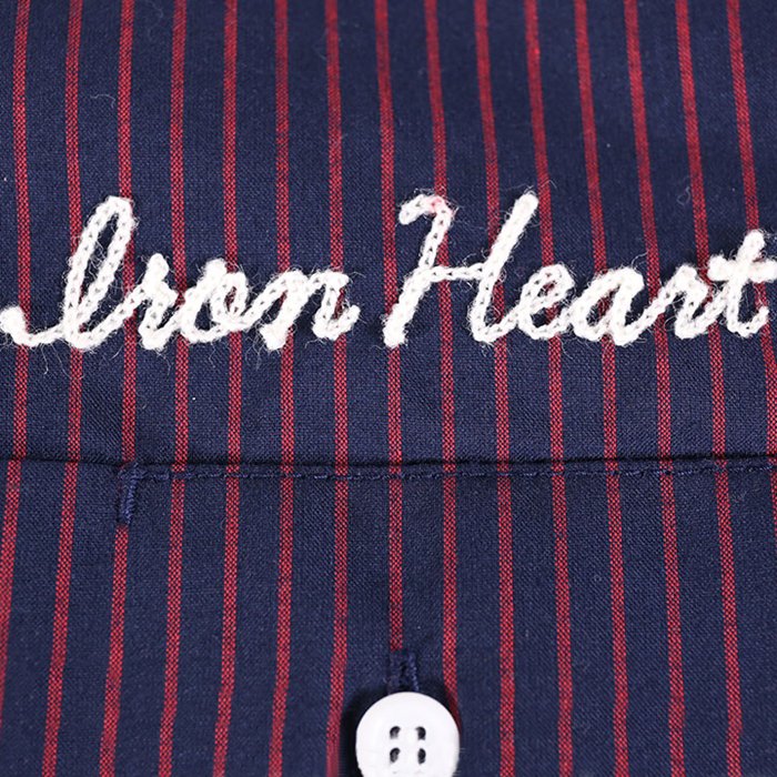 IRON HEART 【アイアンハート】 T/Cストライプ半袖ワークシャツ - HARM'S WAY ハームズウェイ
