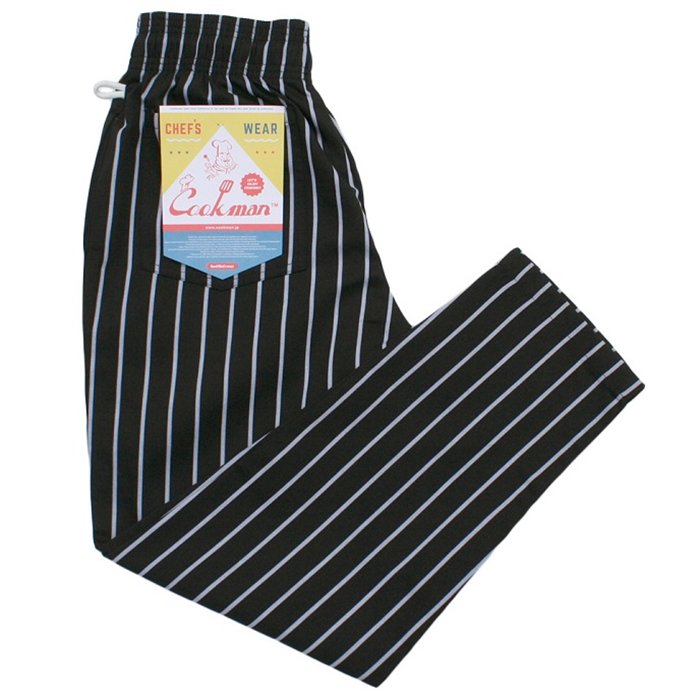 COOKMAN 【クックマン】 CHEF PANTS（シェフパンツ）STRIPE BLACK