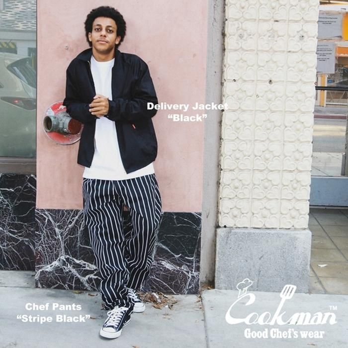 COOKMAN 【クックマン】 CHEF PANTS（シェフパンツ）STRIPE BLACK - HARM'S WAY ハームズウェイ