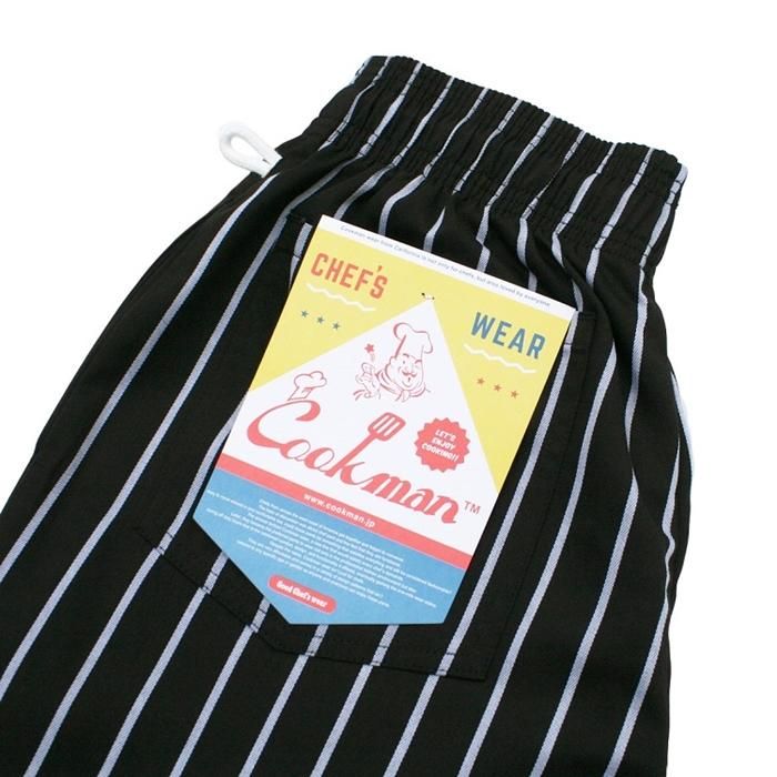 COOKMAN 【クックマン】 CHEF PANTS（シェフパンツ）STRIPE BLACK