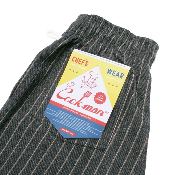 COOKMAN 【クックマン】 CHEF PANTS（シェフパンツ）「WOOL MIX STRIPE」 GRAY - HARM'S WAY  ハームズウェイ