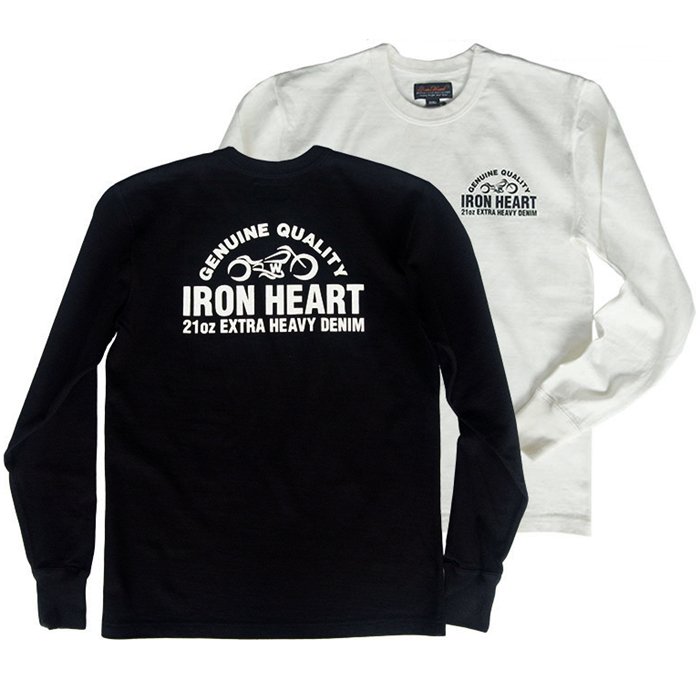 IRON HEART 【アイアンハート】 10ozプリントロングTシャツ オリジナルバイク柄 - HARM'S WAY ハームズウェイ