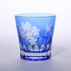 オールドグラス（青）／桜と鳥