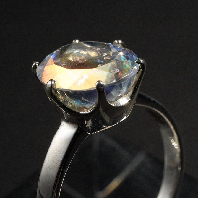 天然石　レインボームーンストーン　天然石リング　ルース　オーダーリング 天然石レインボームーンストーン天然石リングルースオーダーリング