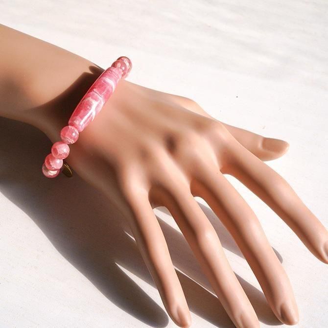 ロードクロサイト天珠ブレスレット1 - 天然石ショップ「ワイオリ