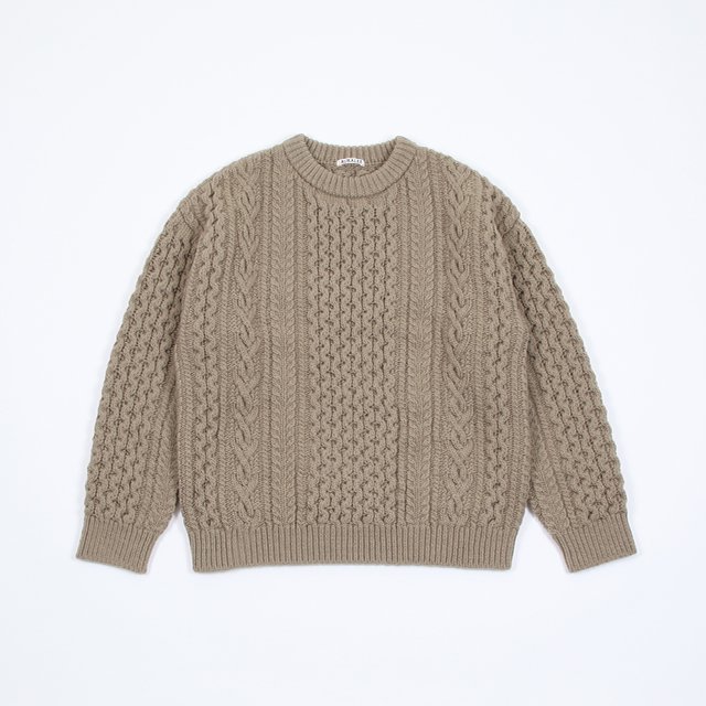 1LDK SELECT - AURALEE HARD TWIST MERINO ARAN KNIT VESTの+