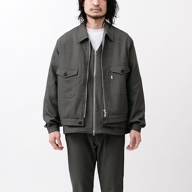 SILVER AND GOLD GENERAL MERCHANDISE Worker Zip Blouson #Charcoal Worker