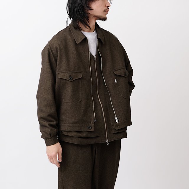 Worker Zip Blouson #Brown [SGGM-008]