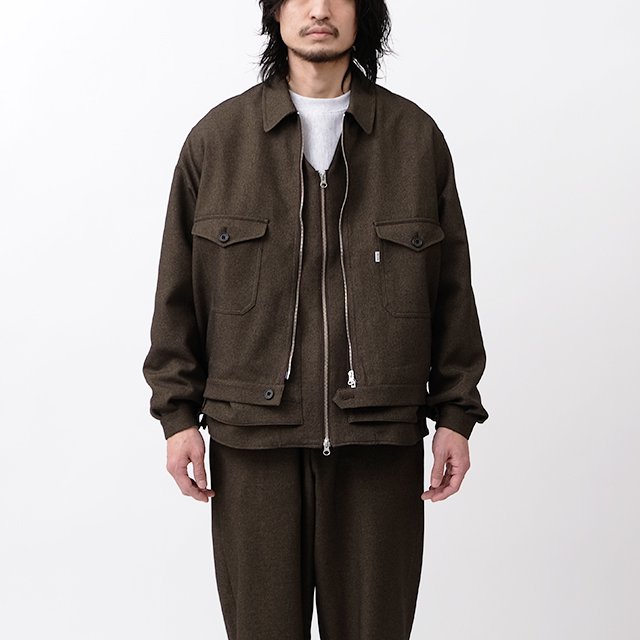 Worker Zip Blouson #Brown [SGGM-008]