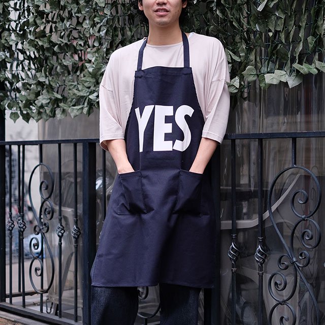 DAY USE W POCKET APRON - YES #NAVY NATURAL PRINT [WPADN2]