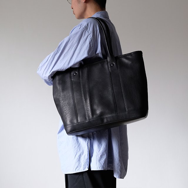 Fastener Tote Bag - Goat Leather #Black [BAG40]