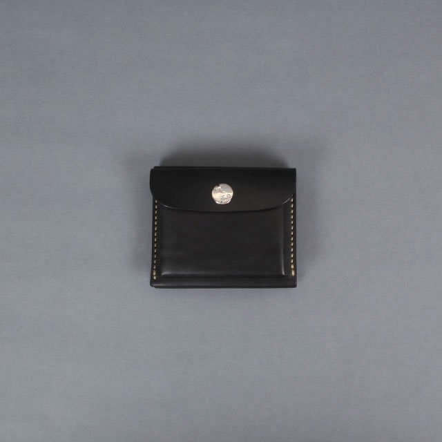 LEATHER & SILVER MOTO Mini Wallet #Black [W9]｜Silver and Gold 
